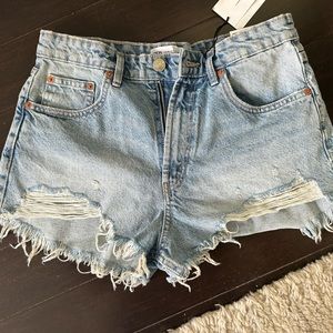 Zara blue wash jean denim shorts